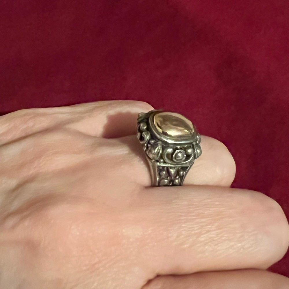 Joseph Esposito silver & gold ring size 7